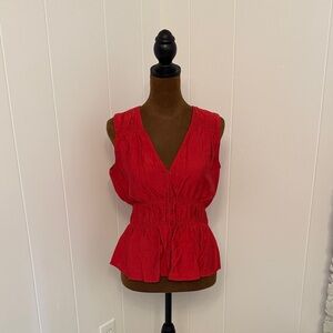 RACHEL Rachel Roy Vibrant Red Peplum Blouse
